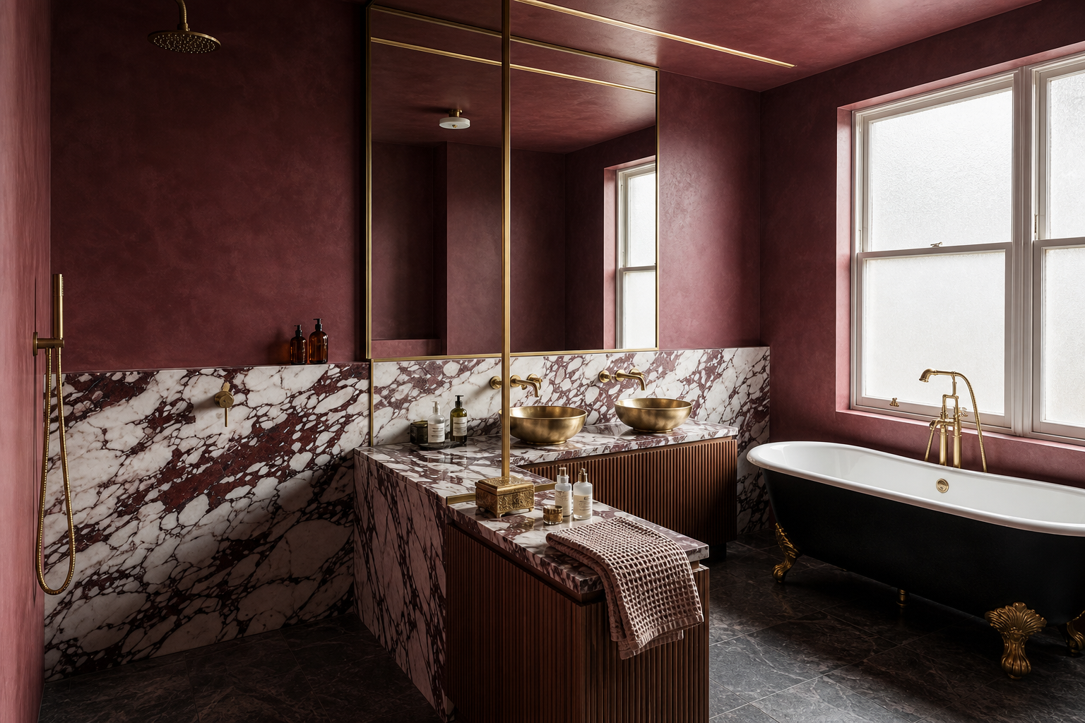 Burgundy Atelier: Viola Marble & Brushed Brass