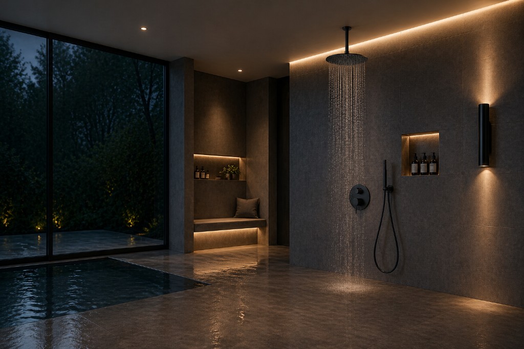 Poolside Rain Shower Retreat