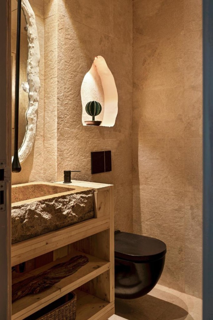 Raw Stone Powder Room