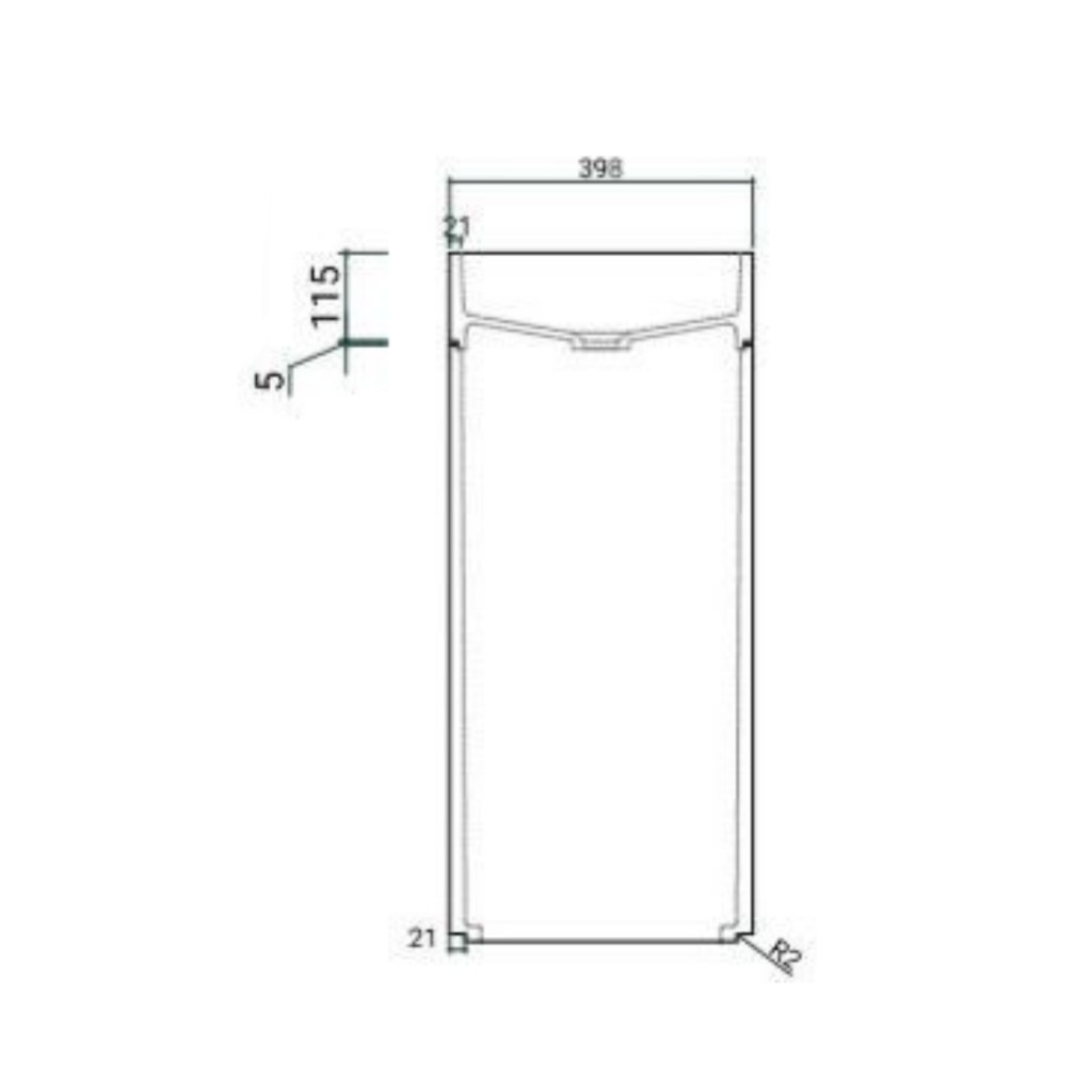 Pedestal wash basin technical specification drawing with dimensions