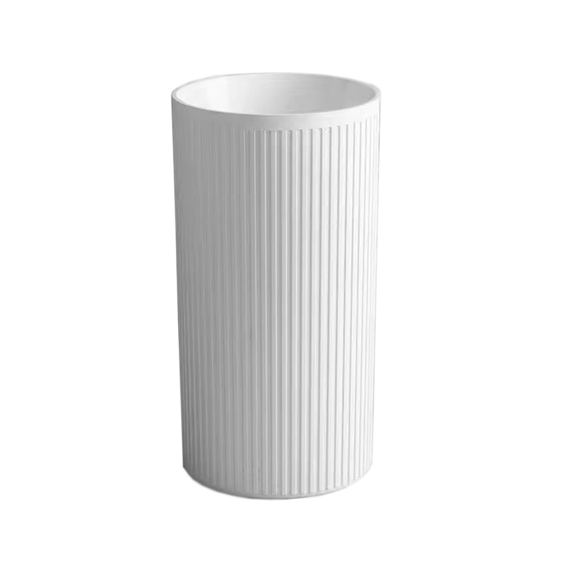 Aalto 865W pedestal basin, white ceramic, fluted cylindrical profile
