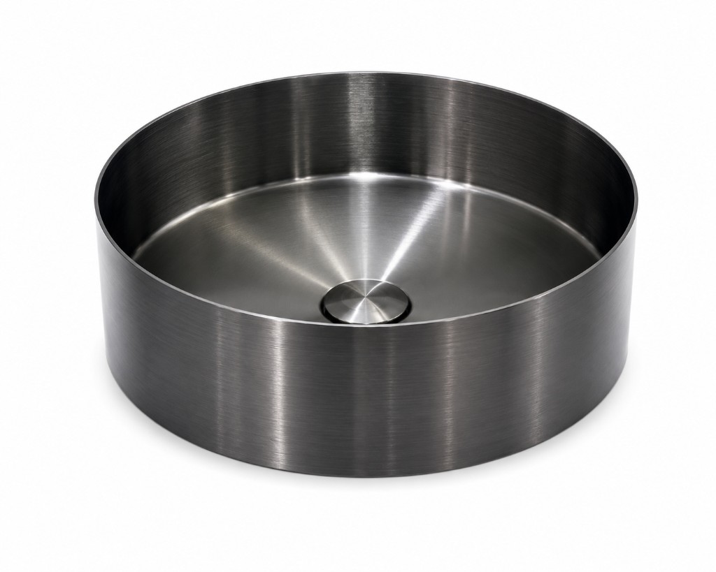 Aalto abovecounter basin, round, stainless steel, gun metal finish, ready stock