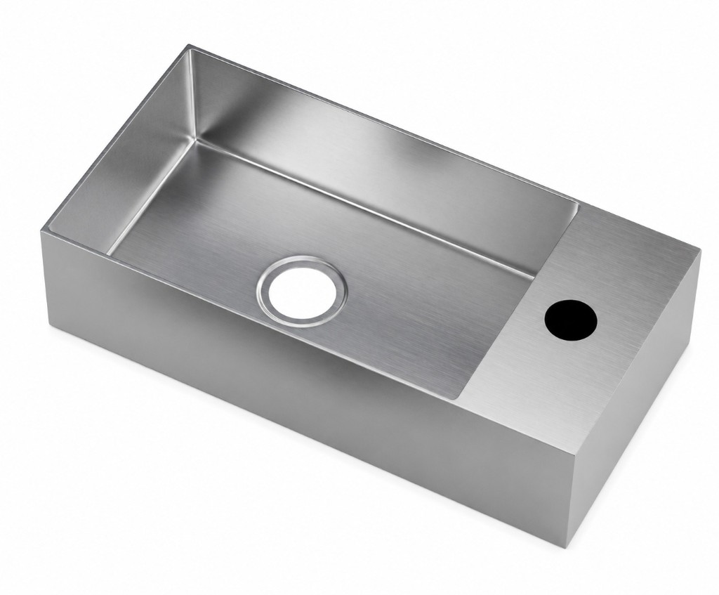 Aalto BLB3618SS wall hung stainless steel basin, brushed steel finish