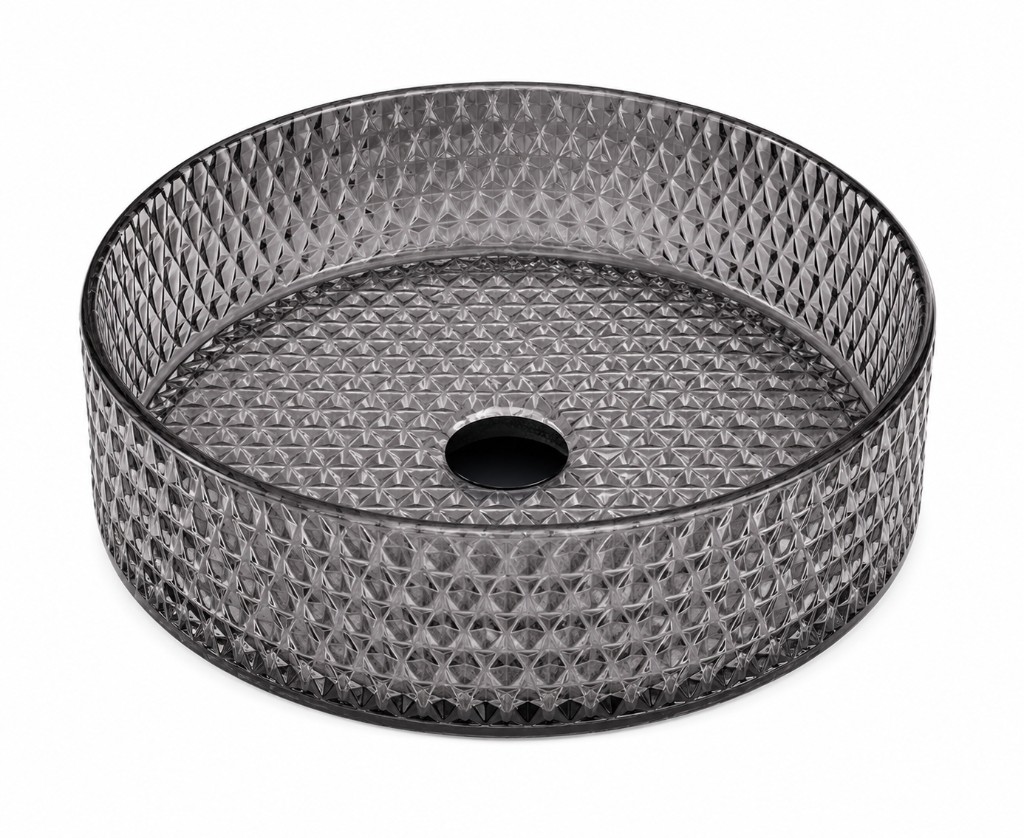 Aalto Abovecounter Basin, Black translucent glass (GL03)
