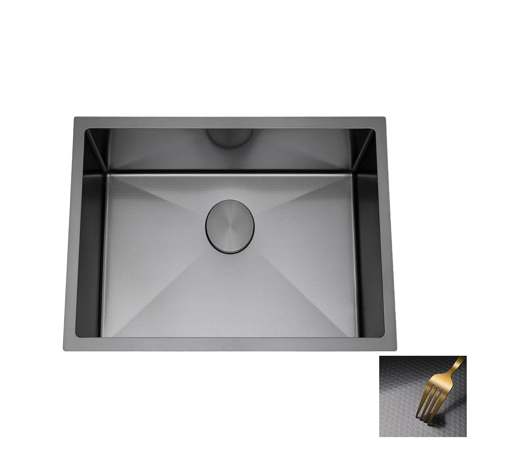 Aalto stainless steel kitchen sink 5843DS, honeycomb black finish