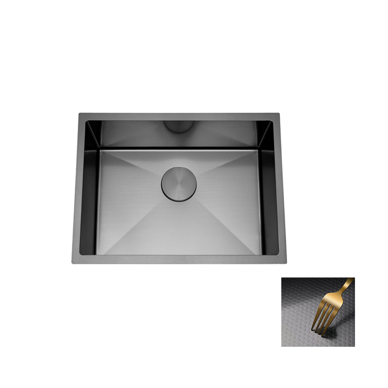 Aalto stainless steel kitchen sink 6045DS, honeycomb black finish