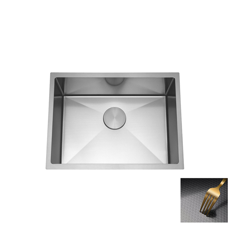 Aalto stainless steel kitchen sink 6045M, honeycomb straight brush finish, bowl view