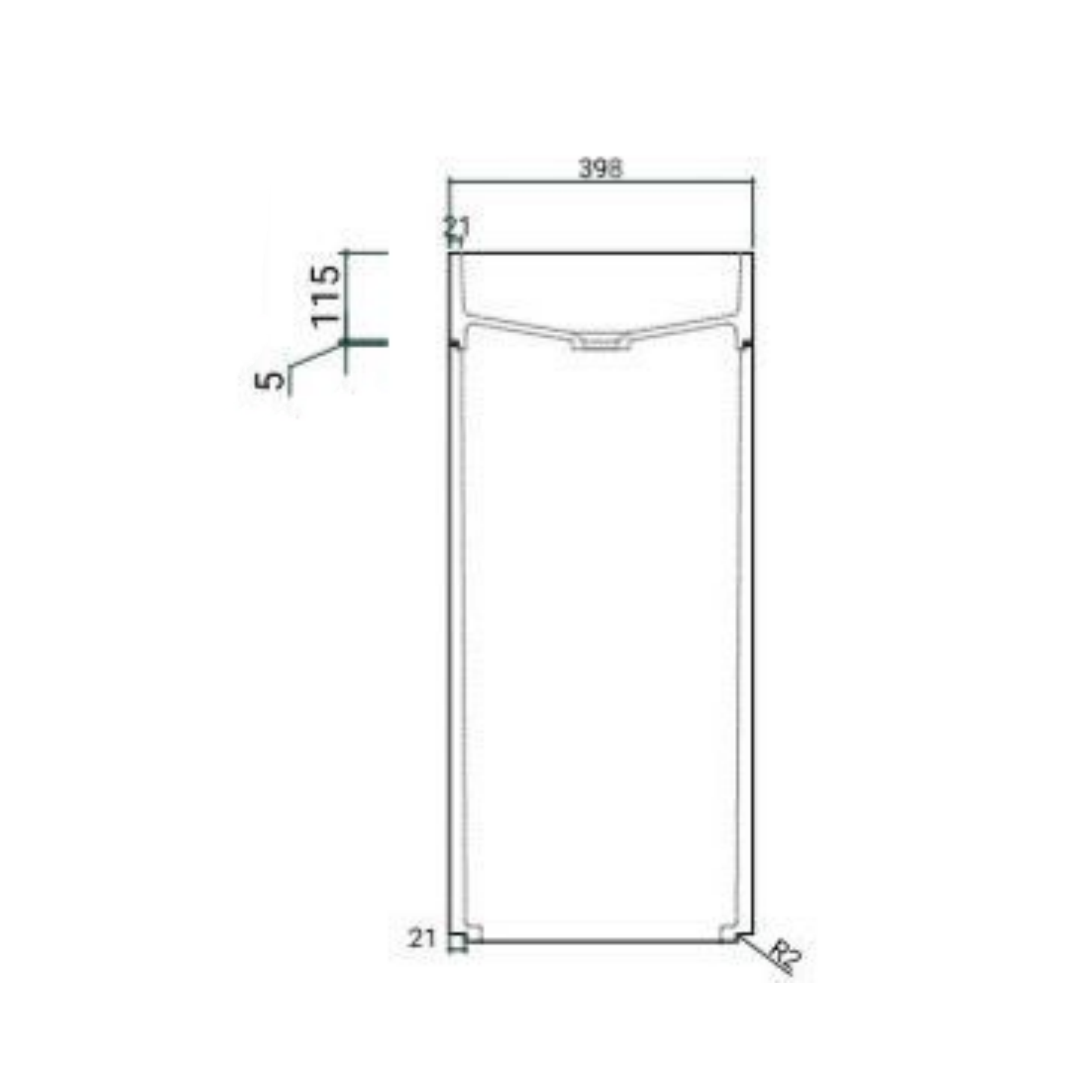 Pedestal wash basin technical specification drawing with dimensions