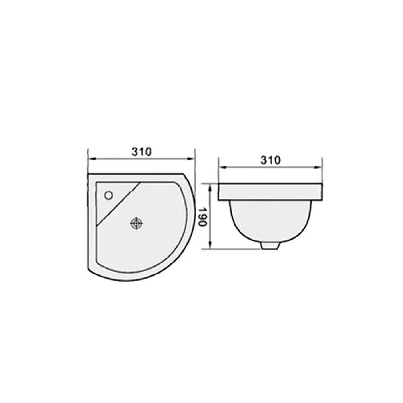 Aalto Wash Basin 3001 detail and dimension reference