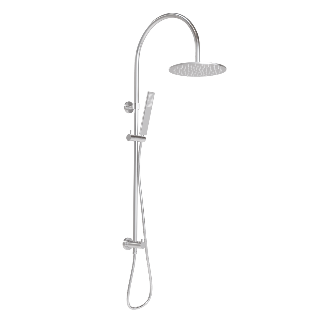 ABI Elysian Gooseneck Shower Rail Set in Chrome