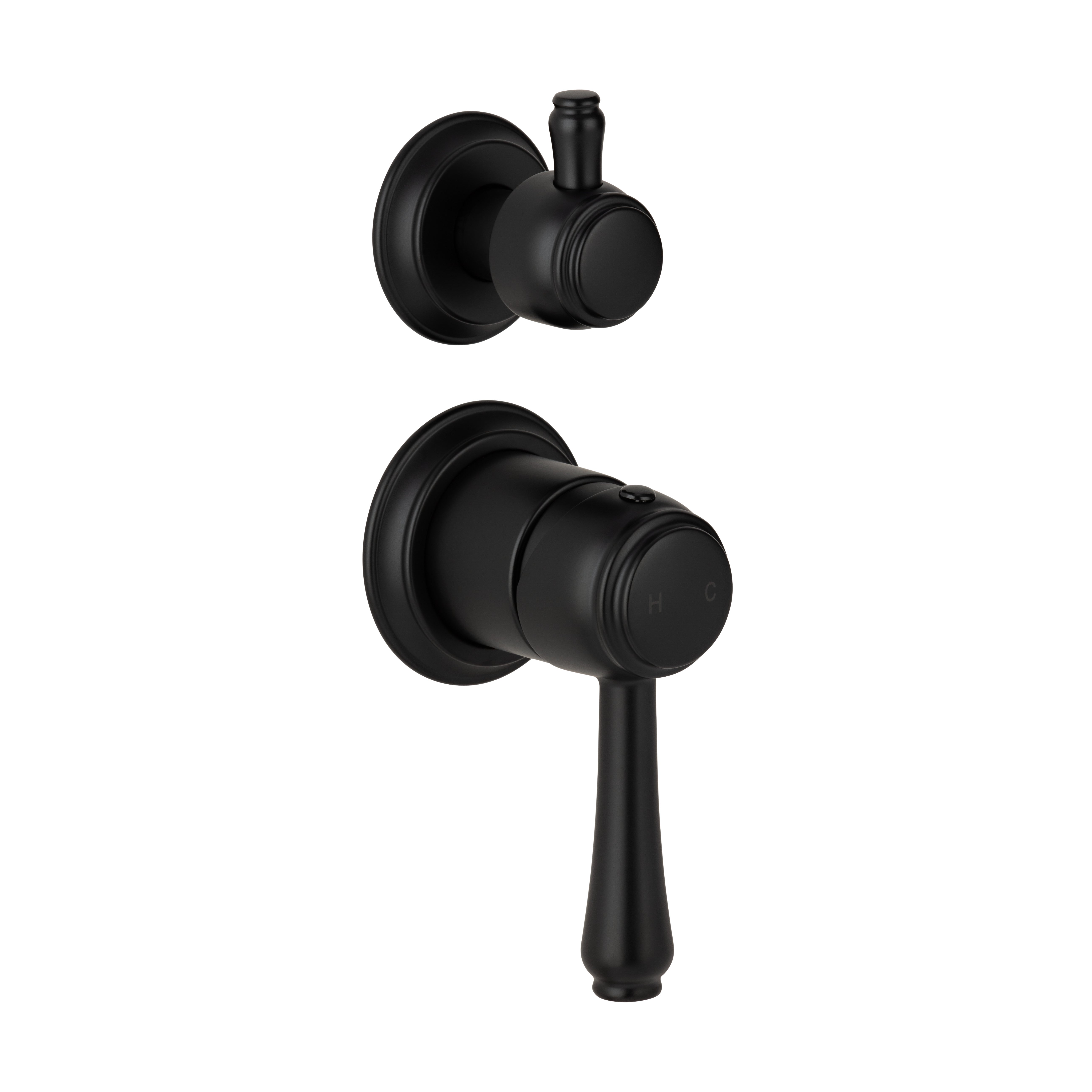 ABI Kingsley Top Shower Diverter in matte black