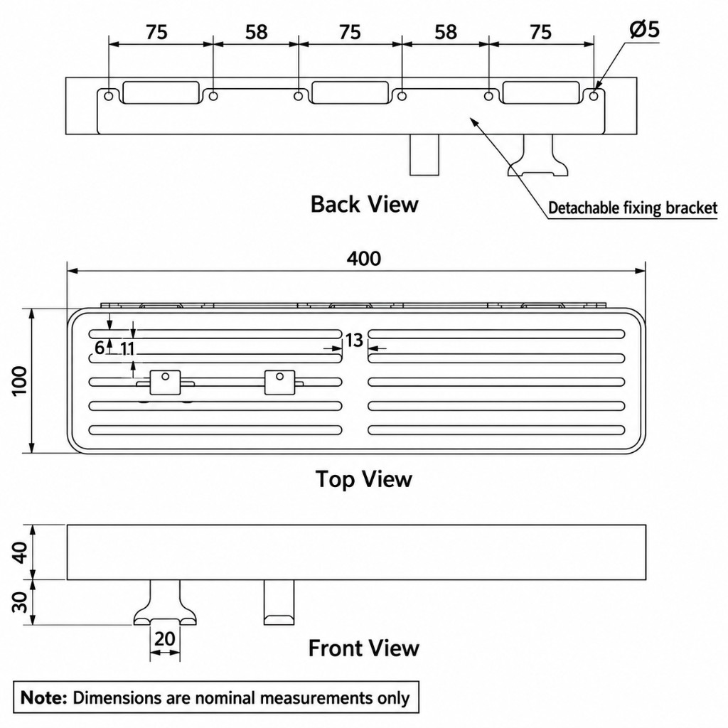 Maya Shower Caddy technical dimensions diagram