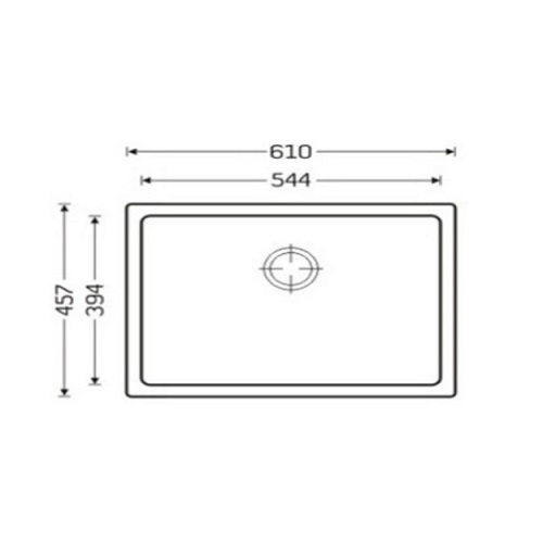 Carysil Big Bowl Granite Kitchen Sink dimensions: 610 by 457 mm outer; 544 by 394 mm bowl