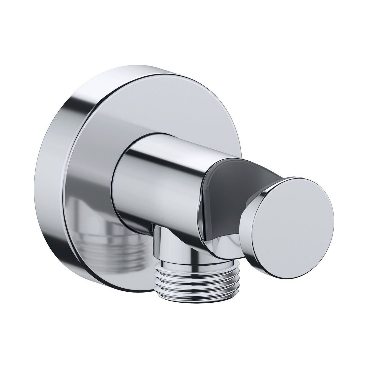 Duravit round wall outlet with holder, chrome