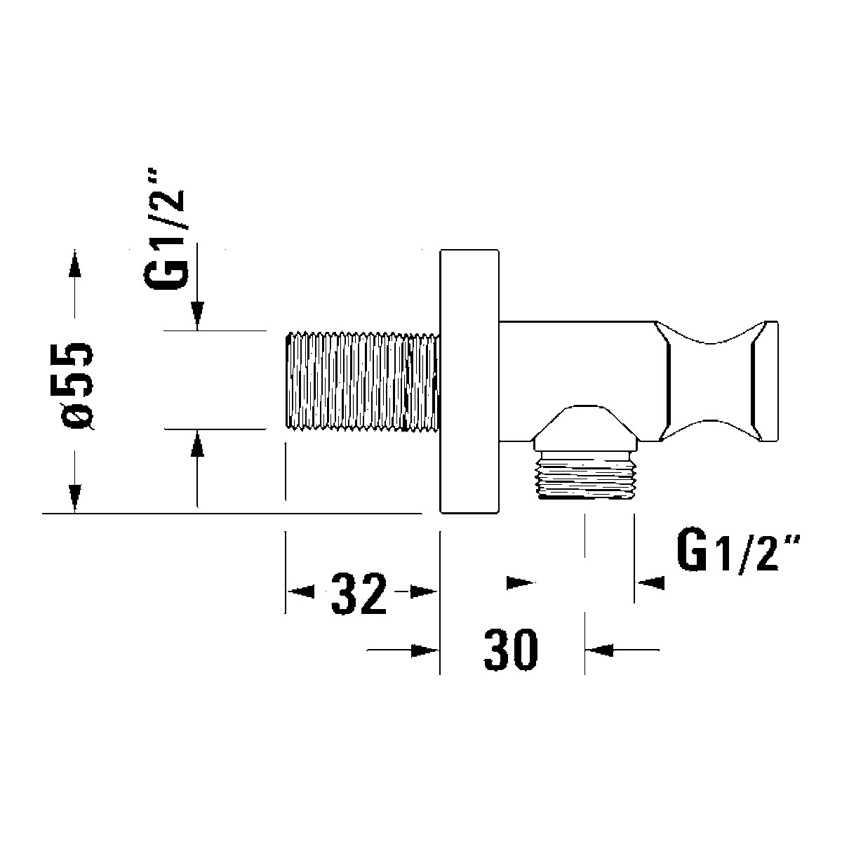 Duravit round wall outlet with holder technical dimensions