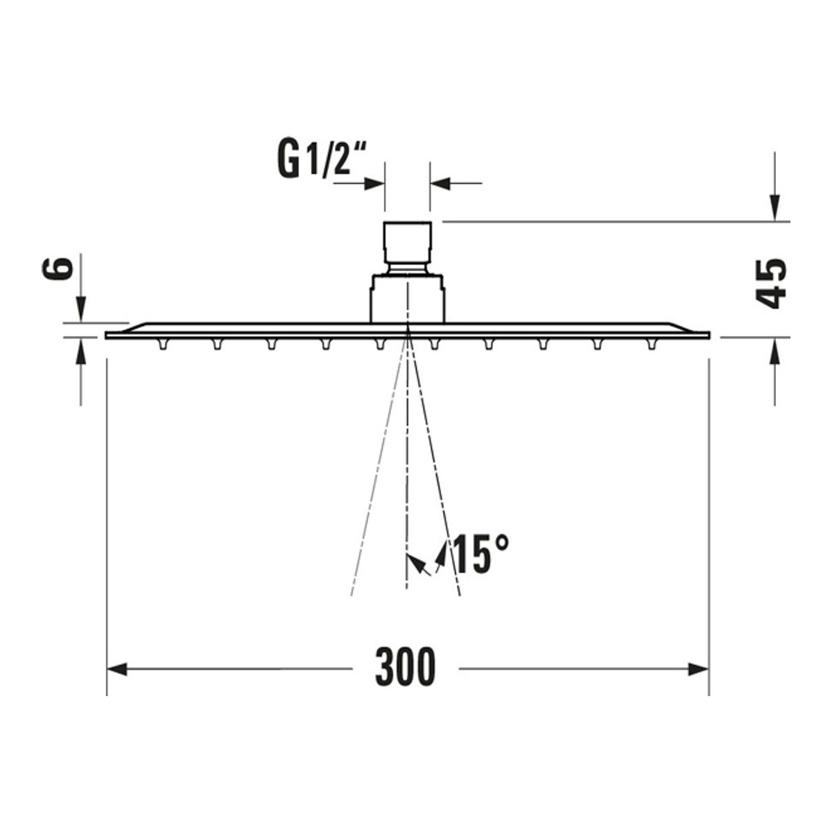 Duravit square showerhead technical dimensions