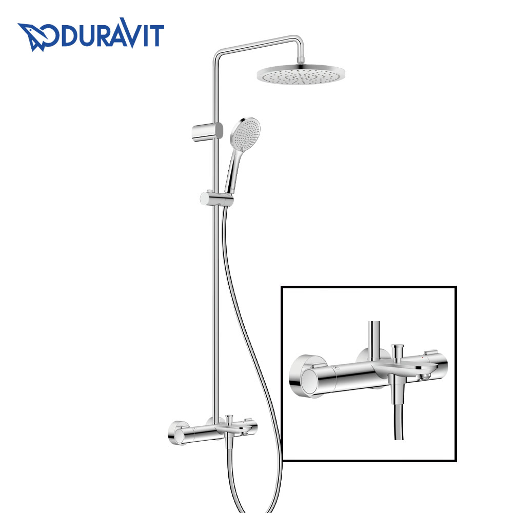 Duravit Wave thermostatic 3-way shower system, chrome
