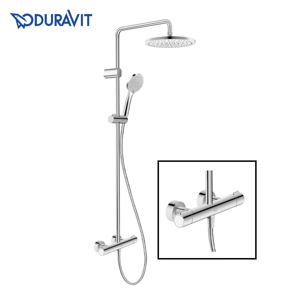 Duravit Wave thermostatic 2-way shower system, chrome
