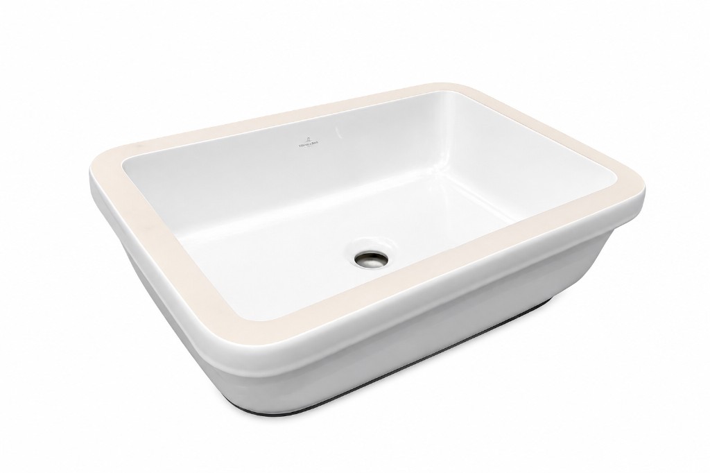 Villeroy & Boch Architectura undercounter rectangular basin, white ceramic, with overflow, ready stock