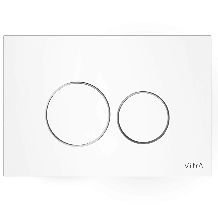 VitrA Origin flush plate, white glass finish