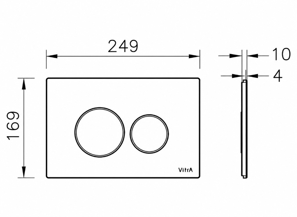 VitrA Origin flush plate technical dimensions diagram
